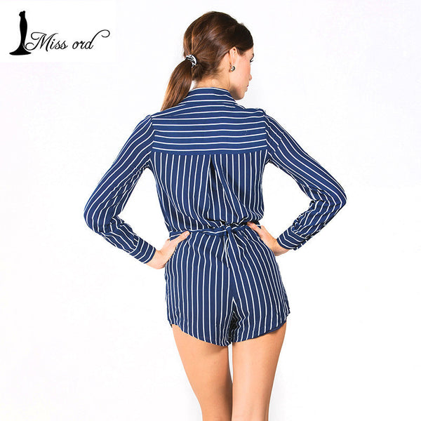 Big Sale on Retro Look Sexy Long Sleeve Striped Romper