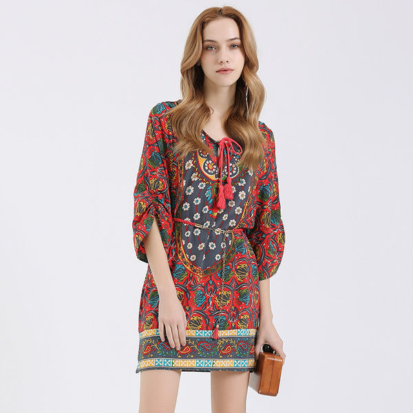 BIG SALE On Summer Bohemian Women Print Dress