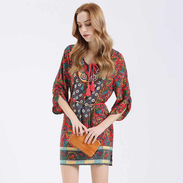 BIG SALE On Summer Bohemian Women Print Dress