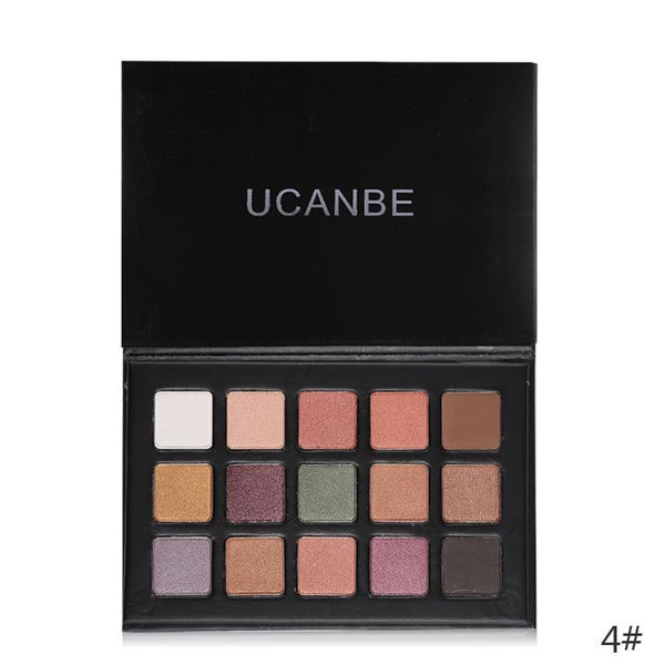 UCANBE Makeup Cosmetics Palette 15 Color Matte Pigment Eyeshadow Earth Color Shimmer Nude Eye Shadow Waterproof Eyebrow Powder