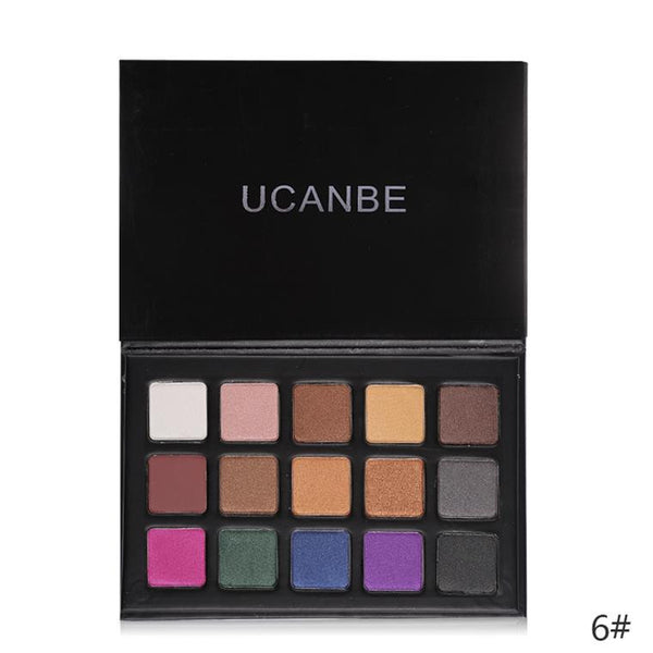 UCANBE Makeup Cosmetics Palette 15 Color Matte Pigment Eyeshadow Earth Color Shimmer Nude Eye Shadow Waterproof Eyebrow Powder