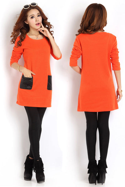 Autumn Long-sleeve Basic Sweater O-Neck Women Dresses Female Plus Size women clothing Winter Casual sexy Dress brand L-4XL