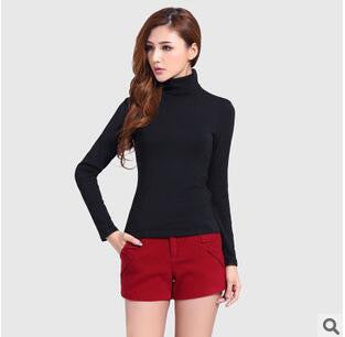 New Fashion Brand Women Autumn and Winter Long Sleeve Turtleneck T-shirt