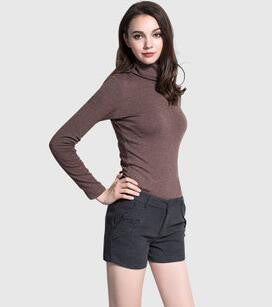 New Fashion Brand Women Autumn and Winter Long Sleeve Turtleneck T-shirt