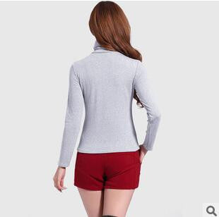 New Fashion Brand Women Autumn and Winter Long Sleeve Turtleneck T-shirt