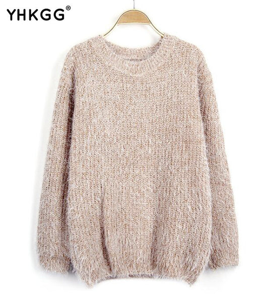 Fashionable Brand Autumn and Winter Warm O-Neck Women Pullover Long Sleeve Casual Loose Sweater