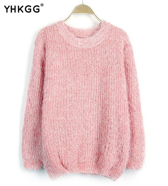 Fashionable Brand Autumn and Winter Warm O-Neck Women Pullover Long Sleeve Casual Loose Sweater