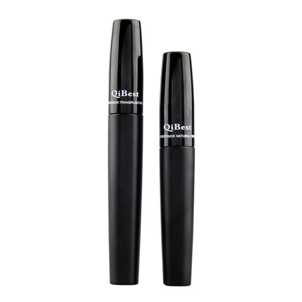 2pcs/lot Brand QiBest Black Mascara + 3D Fiber Lashs Professional Makeup Waterproof Curling Eye Lash Lasting Mascara